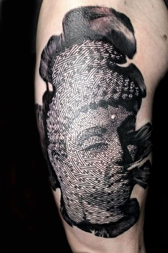 3d buddha tattoo on leg b4delphinenoztoy_myoshka