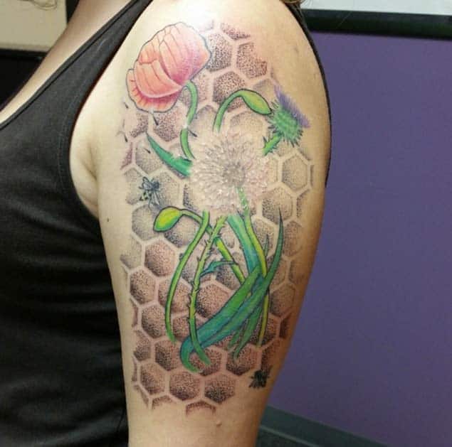Beautiful Dandelion Tattoo by Sarah Biloon