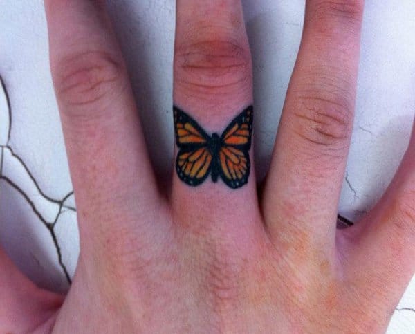 Butterfly Finger Tattoo