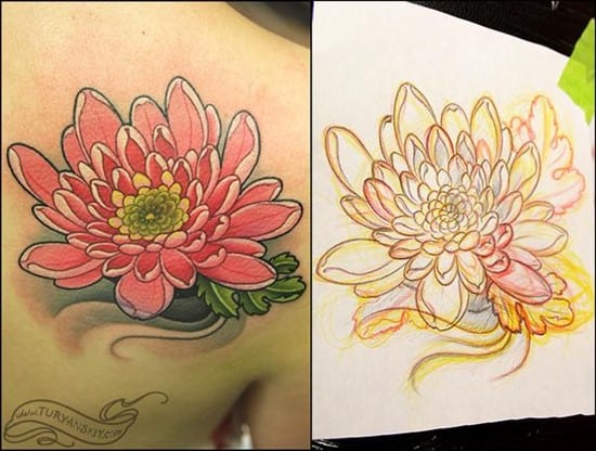 chrysanthemum tattoo on back chrysanthemum_oleg
