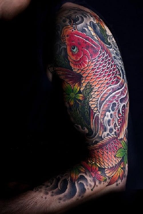 Colorful Best Koi Tattoo