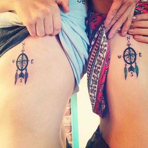 Compass Dream Catcher Best Friend Tattoos