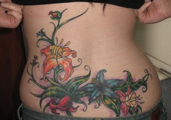 lower back orchid tattoos