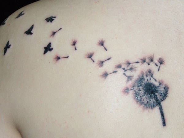 Dandelion & Birds Temporary Tattoo. 3 Copies Fast Shipping - Etsy