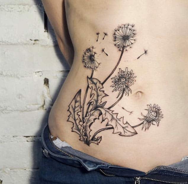 Dandelion Plant Tattoo by Aenea 
