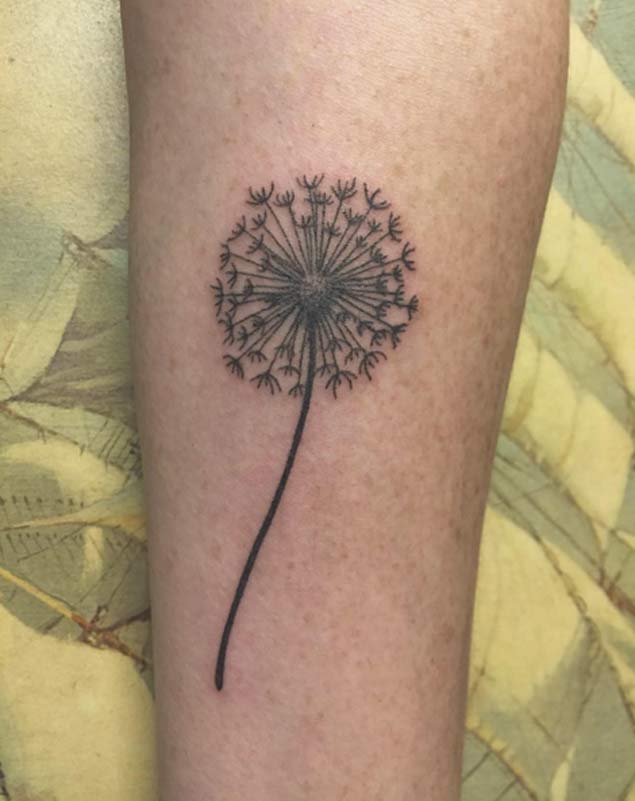 Single Dandelion Tattoo by Stuart Dooley