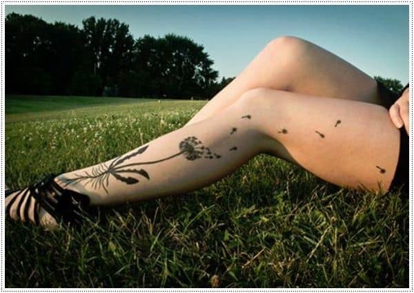 Liberty Blowing Dandelion with Sparrow Birds Temporary Tattoo  Dandelion  tattoo Dandelion tattoo design Ankle tattoo designs