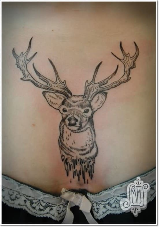 deer-tattoo-on-lower-waist