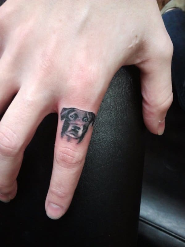 Dog Finger Tattoo