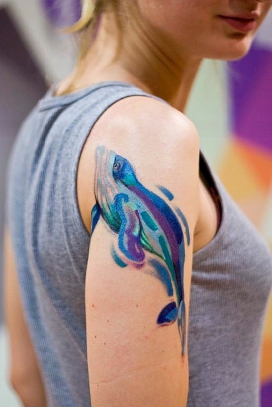 dolphin-watercolor-tattoos