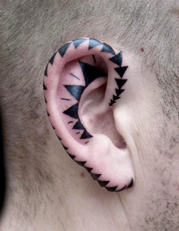 Tattoo uploaded by Shaun Bonanos • Little ear piece #polynesian #Marquesan  #headtattoo #tribal • Tattoodo