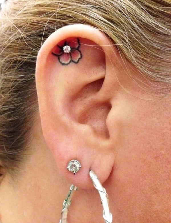 Minimalist Ear Tattoo Trend has People Getting Tiny Tattoos on Ear