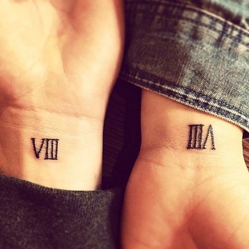 Eight Roman Numeral Best Friend Tattoos