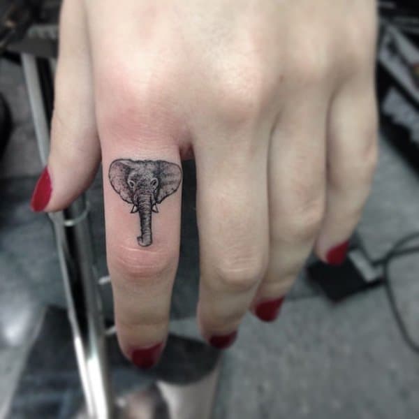 Elephant Finger Tattoo