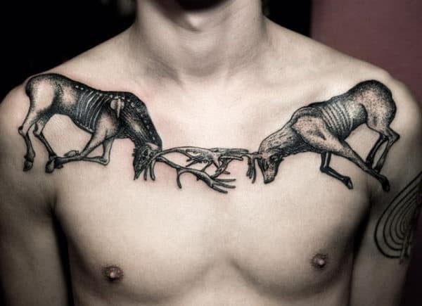 15 Statement Collarbone Tattoos for Men | Collar bone tattoo, Chest tattoo  men, Bone tattoos