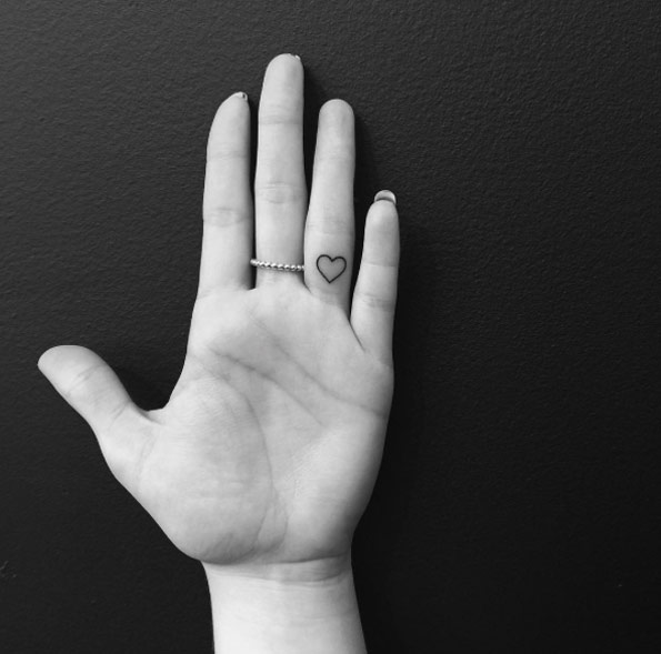 Heart Shaped Finger Tattoo by Jon Boy