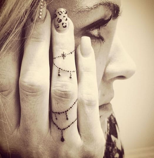 Decorative Chain Finger Tattoo Design
