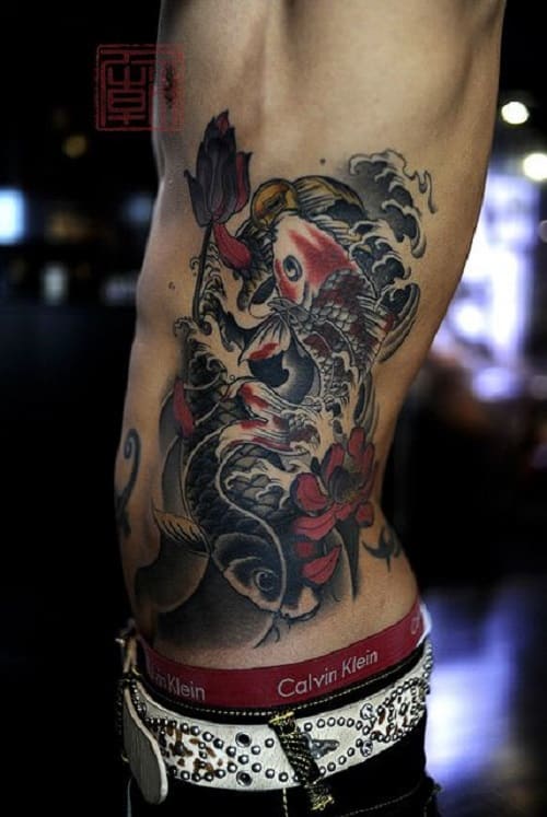 Full Side Koi Fish Tattoo