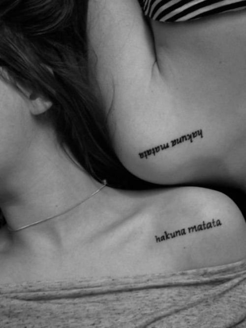 Hakuna Matata Best Friend Tattoos on Shoulder