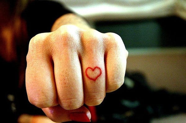 Heart Tattoo On Finger