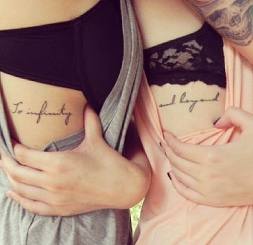 Infinity and Beyond Best Friend Side Tattoos