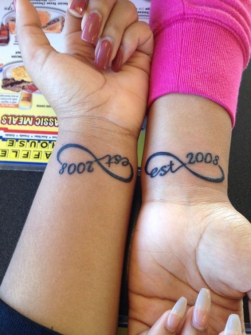 Infinity Best Friend Tattoos with Date