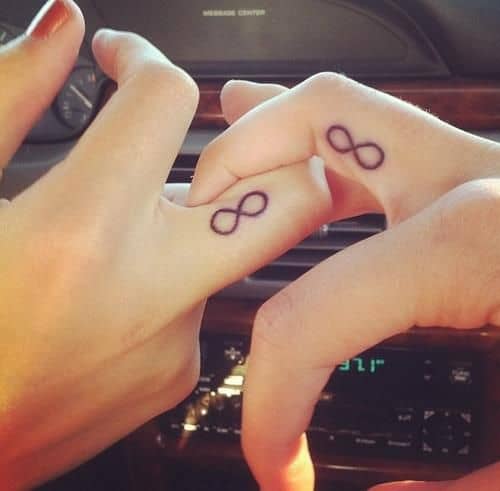 Infinity Friendship Tattoos on Fingers