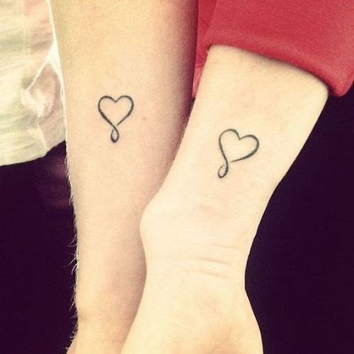 infinity heart best friend tattoos