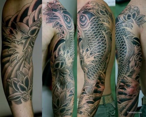 Japanese Koi Tattoo with Lotus