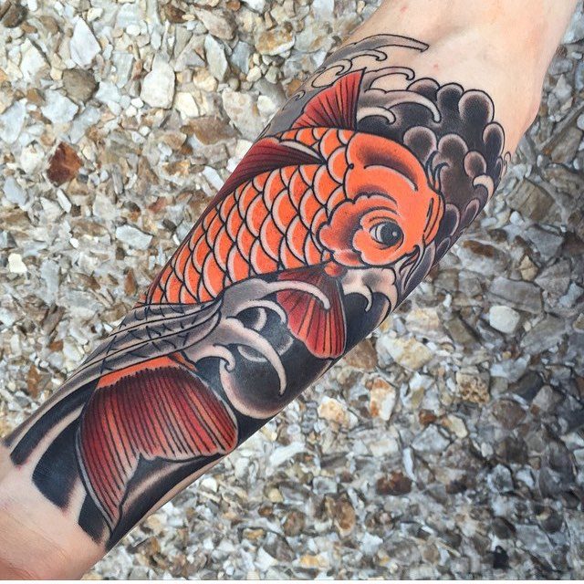 Gambar Tato Di Lengan Tangan Simple Gambar Barumu   Koi Fish Tattoo 8 640x640 