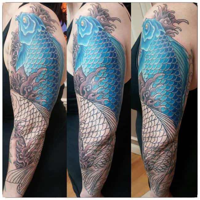 blue koi  Japanese and Asian Tattoos  Last Sparrow Tattoo