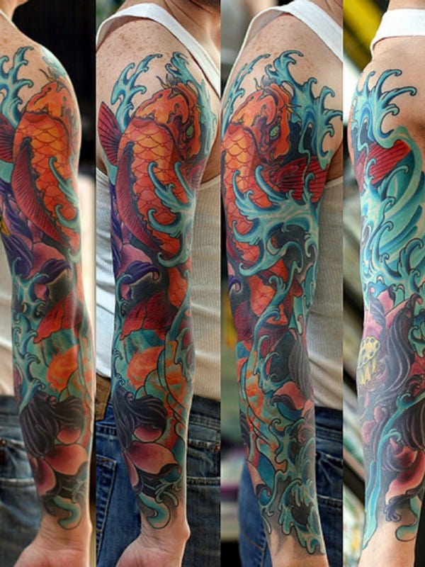 Painted Temple  Tattoos  Nature Animal Koi Fish  Jesse Carlton Koi Sleeve