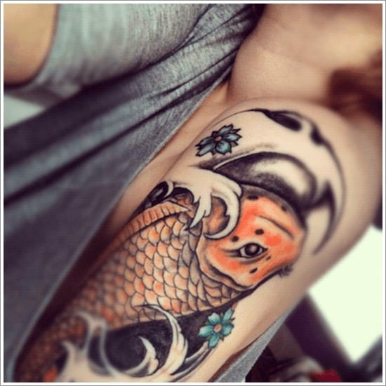 orange koi fish tattoo on arm koi-fish-tattoo-designs-2