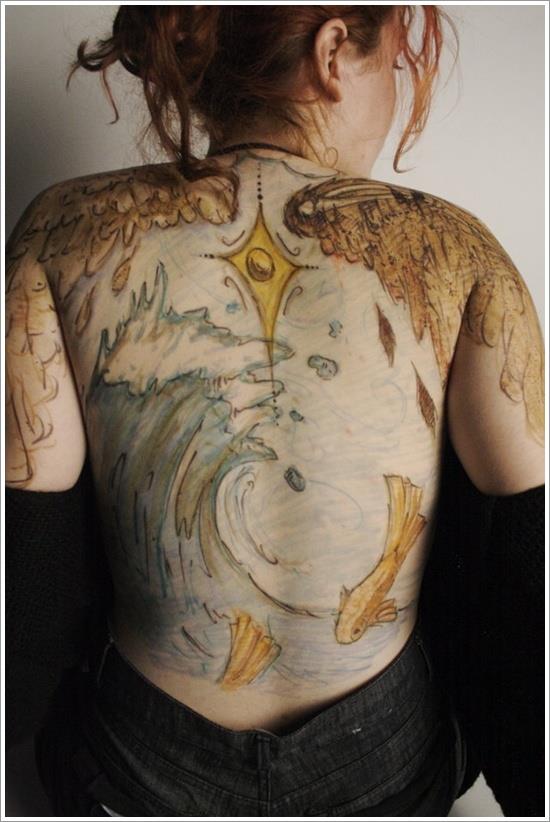 golden koi fish tattoo on back koi-fish-tattoo-designs-21