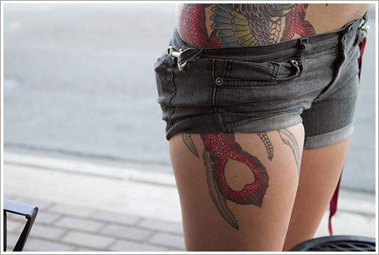 red koi fish tattoo on thigh koi-fish-tattoo-designs-29