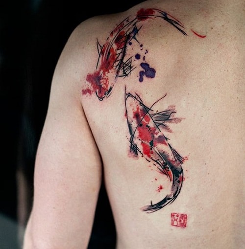 Men 6hrs Koi Fish Tattoos 25000