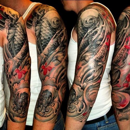 dragon koi fish tattoo forearm