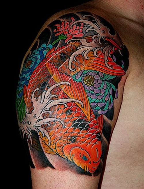 koi fish pond tattoo