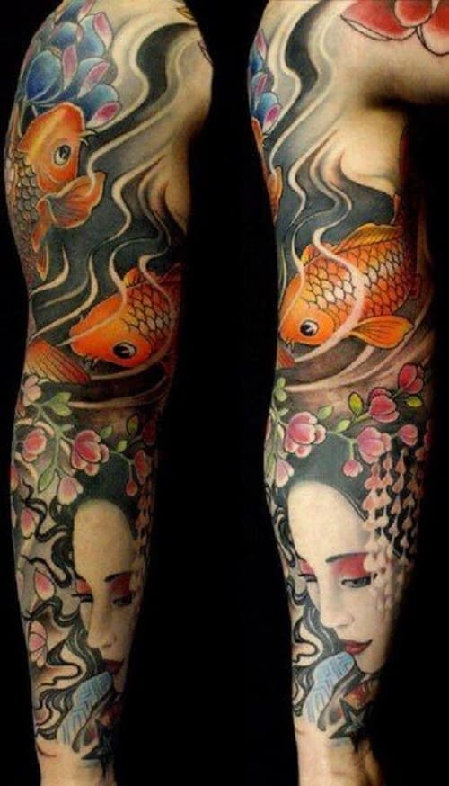 Koi Tattoo with Geisha