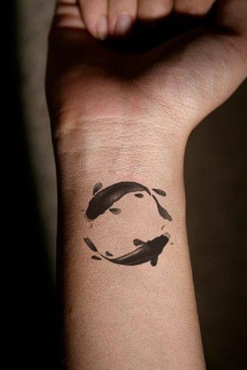 Nemo Small Unique Black Double Koi Fish Temporary Tattoo  MyBodiArt