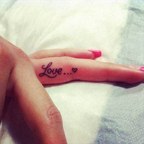 Love Finger Tattoo
