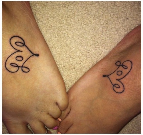 Love Heart Best Friend Tattoos