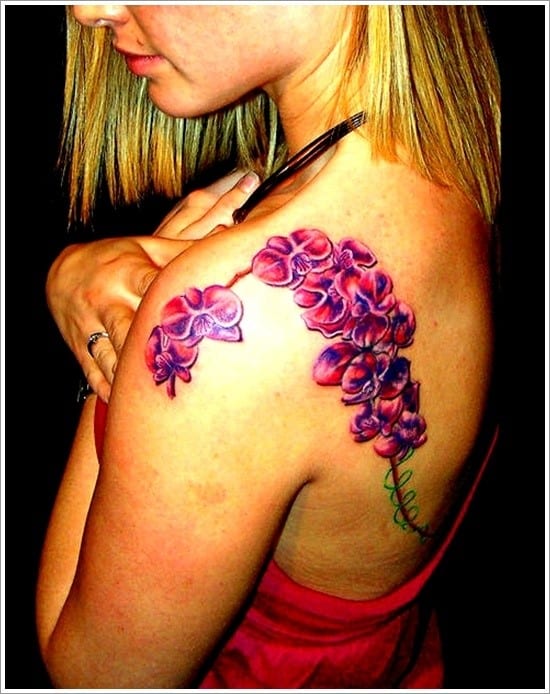 Venetian Tattoo Gathering : Tattoos : Flower Lily : Purple Orchids