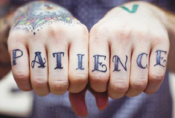 Patience Finger Tattoo