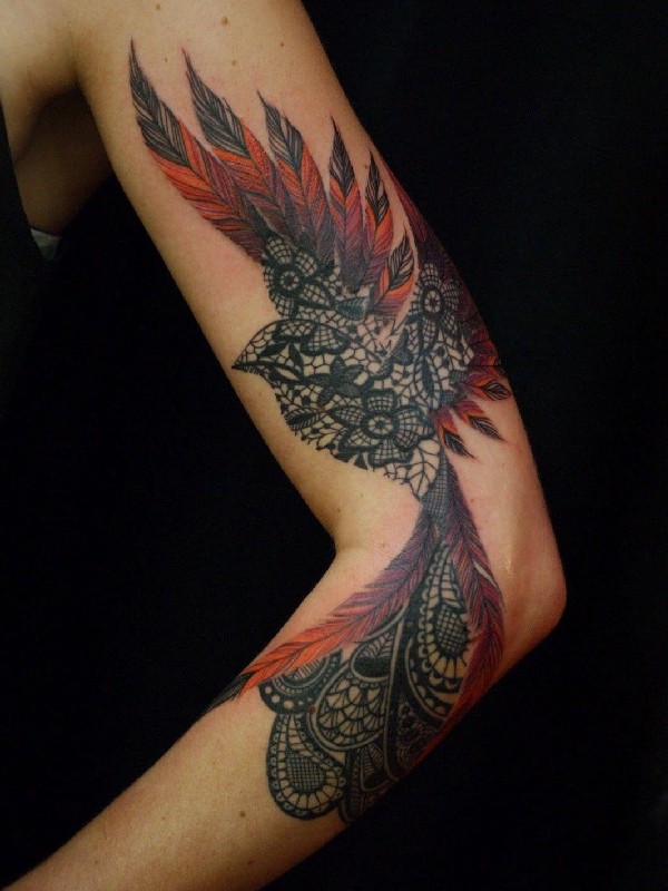 Entry 40 by hossaingpix for A tattoo design for my forearm to incorporate  the scars not cover them Possibly something like a phoenix rising I  would like it to be delicate and