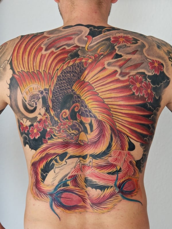 Dragon and Phoenix tattoo stickers abstract personality Chinese style  simple lasting shoulder back waterproof men and women personality :  Amazon.ca: Beauty & Personal Care