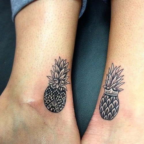 Pineapples on Wrists Best Friend Tattoo