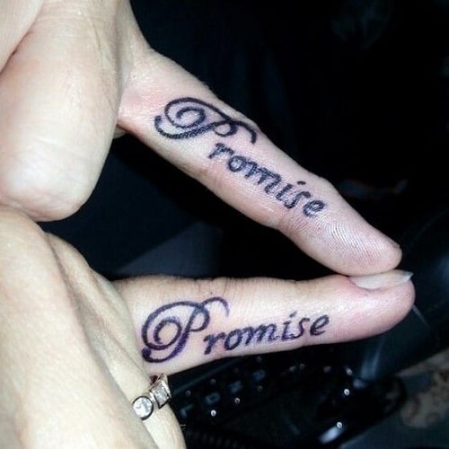 Promise Best Friend Tattoos on Fingers