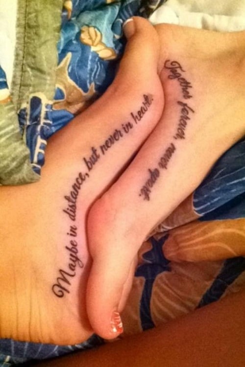 Quotes on Foot Best Friend Tattoos