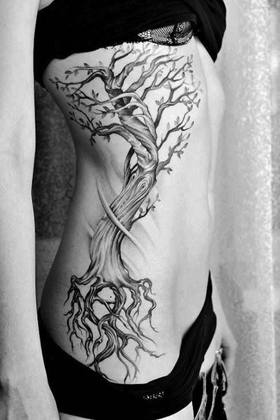 Sunflowers tattoo on the rib.